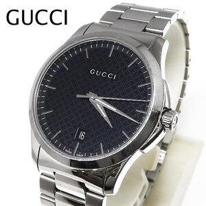 DKG★ GUCCI グッチ G-Timeless Gタイムレス メンズ クォーツ 腕時計 YA1264051 ブラック文字盤 126.4 時計 箱 取説 3駒 付き