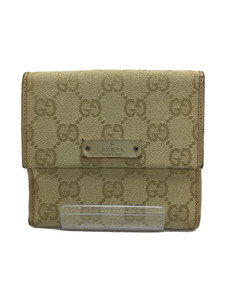 GUCCI◆GGキャンバス/2つ折り財布/90623 3731/キャンバス/KHK/レディース