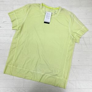 1409◎ 新品 訳あり NIKE yoga ナイキ DRI FIT トップス カットソー Tシャツ 半袖 蛍光色 無地 カジュアル ライトグリーン メンズL