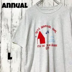 アメリカ古着 ビッグプリント Tシャツ グレー L メンズ