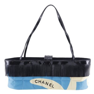 CHANEL シャネル ハンドバッグ キャンバス×パテントレザー レディース【I131824076】中古