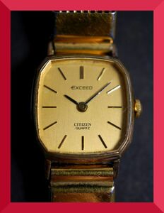 シチズン CITIZEN エクシード EXCEED クォーツ 2針 4-102886 Y 女性用 レディース 腕時計 W797 稼働品