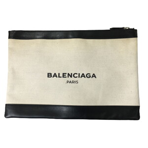 BALENCIAGA バレンシアガ クラッチバッグ セカンドバッグ ネイビークリップ L キャンバス 373840 AQ3BN 9260