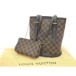 ▼▼ LOUIS VUITTON ルイヴィトン トートバッグ バケット ポーチ付 ダミエ マレ N42240 やや傷や汚れあり