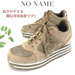 NO NAME ノーネーム PARKO JOG スニーカー 厚底 美脚 超軽量 靴 シューズ レザー ナイロン 履き心地抜群 PARKO-62106 レディース 23cm