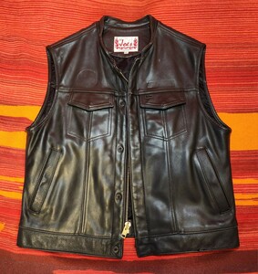 Lil Joes leathers リルジョーレザー 4ポケット クラブベスト ジッパーカスタム USA サンズオブアナーキー ￥110.000 マヤンズMC XL