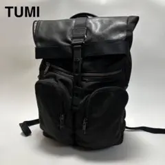 i59【極美品】TUMI アルファブラボー　ブラック　レザー　リュック　A4可