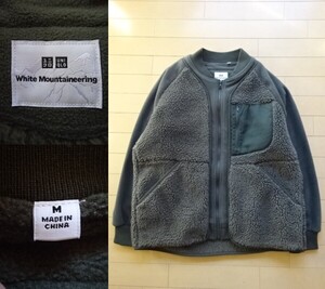 【UNIQLO×White Moutaineering】オーバーサイズ フリースジャケット オリーブ SIZE:MEDIUM (ユニクロ,ホワイトマウンテニアリング)