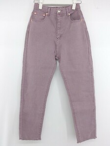 ◇ EVERY.VERY NICE CLAUP カットオフ ストレッチ カラー デニム パンツ サイズS パープル ピンク系 レディース P