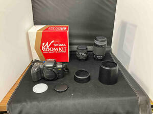 ジャンク PENTAX Z-50P 一眼レフフィルムカメラ+SIGMA ダブルズームキット、フード、専用レンズポーチ付き