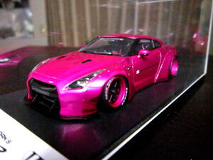 激レア! アイドロン・make up. 1/43 LB★WORKS 日産 R35 GT-R -ダックテールver- /フラッシュピンク★世界限定・25/100pcs!! 