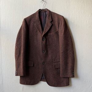 カナダ製 60s Harris Tweed ツイード ジャケット / ブラウン ウール テーラード ビンテージ USA O4-11014-1350