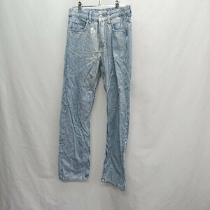 ◇ ⊇ ZARA ザラ メタリック加工 デニムパンツ サイズUSA/0 ライトブルー系 レディース E