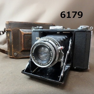 ■FK-6179◆ZEISS IKON 蛇腹　アンティーク　カメラ　革ケース付き　20240730