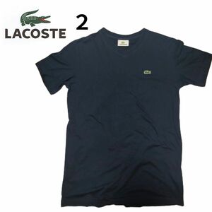 LACOSTE ラコステ 　Tシャツ 　カットソー　メンズ　サイズ2　黒