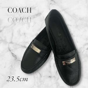 COACH コーチ　ローファー　革靴　レザー　黒　23.5cm ロゴ 3265