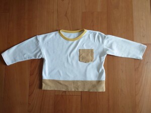 ◆UNIQLO BABY ユニクロベビー とろみ系やわらか白トップス やや厚手 トレーナー