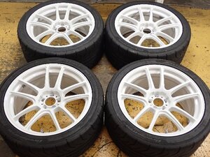 VALINOバリノ　Ｎ８２０Ｓ/18インチ/ホワイト　9.5J+44 PCD100 5H ４本 タイヤ　ZESTINO　Gredge 07R・265/35R18　2022年製　良品