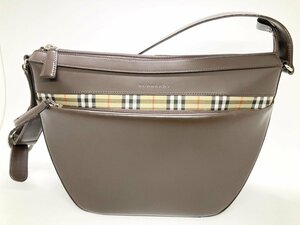 ◆◆【BURBERRY】バーバリー レザー　ハンドバッグ レディース 裏地ノバチェック oi ◆◆