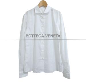 美品 BOTTEGA VENETA ボッテガヴェネタ サイズ38 ワイドカラー 長袖 シャツ ブラウス ホワイト