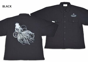 金魚のワイドシャツ◆喜人 ブラックMサイズ KJ-32406 和柄 和風 ゆったりめ オーバーサイズ きんとと 日本 きじん