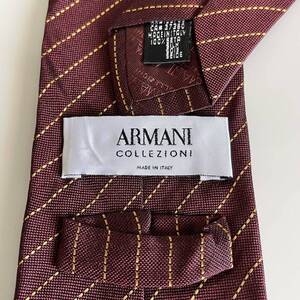 ARMANI COLLEZIONI（アルマーニコレツォーニ） ボルドーオレンジストライプネクタイ