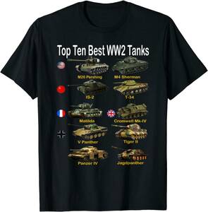 【黒色-3XL】World Tanks ミリタリ軍用戦車Ｔ-シャツ#1 3XL