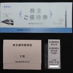 【1円スタート】東武鉄道株主優待 乗車証(2枚)/冊子(1冊)セット 2025年6月30日まで