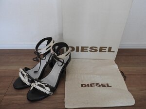 ★☆【送料無料】DIESEL ディーゼル　レザー　サンダル　ヒール　レディース　24.5㎝　保存袋　箱付☆★