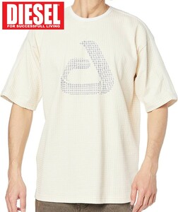 L/新品 DIESEL ディーゼル ロゴ Tシャツ T-HON メンズ レディース ブランド ビッグシルエット カットソー 厚手 ベージュ