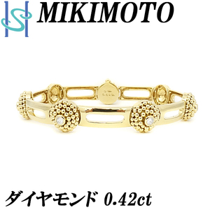 ミキモト ダイヤモンド ブレスレット 0.42ct K18YG ブランド MIKIMOTO 送料無料 美品 中古 SH105809