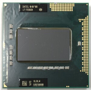 Intel製 CPU i7-920XM ×1枚 2.00GHz SLBLW 4コア 対応ソケット FCPGA988,PGA988 ノートPC用 BIOS起動確認済 中古品【送料無料】