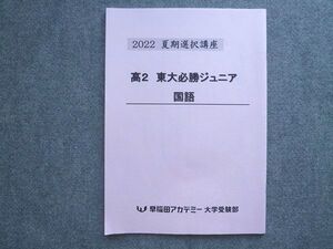 AH03-024 早稲田アカデミー 大学受験部 2022 夏期選択講座 高2 東大必勝ジュニア 国語 ☆ 004m0B