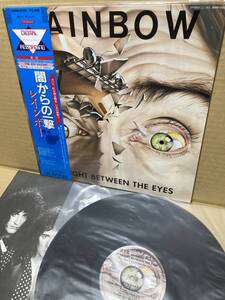 PROMO！美盤LP帯付！レインボー Rainbow / Straight Between The Eyes 闇からの一撃 Polydor 28MM 0152 見本盤 SAMPLE 1982 JAPAN OBI NM