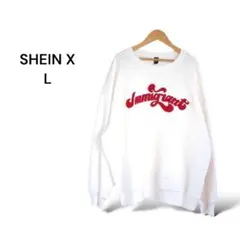 美品✨シーイン SHEIN X トレーナー【L】英字ロゴ キルト