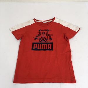 送料無料★PUMA プーマ×ミニオン★半袖Tシャツ　トップス★キッズ　7-8Y 128㎝　赤 #60905sll