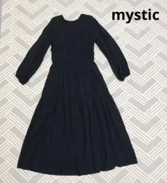 mystic シャーリングティアードワンピース