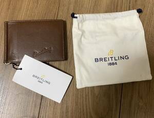 BREITLING ブライトリング 非売品 マネークリップ ウォレット 二つ折り 財布 レザー 未使用 紙タグ 袋付き