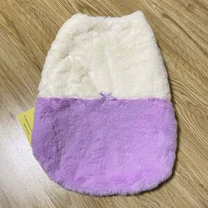 犬 服 ドッグウェア モコモコ リボン 白 ホワイト 紫 パープル XL