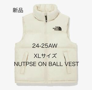 新品 25AW XL THE NORTH FACE ノースフェイス ホワイトレーベル NUPTSE ON BALL VEST ヌプシ ダウンベスト ベージュ