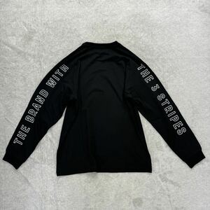 【格安送料】新品未使用 adidas Lサイズ アディダス ロンT Tシャツ カットソー シャツ 3ストライプ 長袖 人気ロゴブラック 黒 正規品