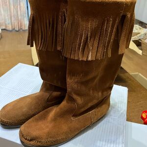 ミンネトンカ　MINNETONKA スェードブーツ　フリンジ　24cm