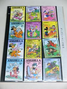 海外切手コレクション⑤　ディズニー　イースター　ミッキー、ミニー、不思議の国のアリスなど　12枚