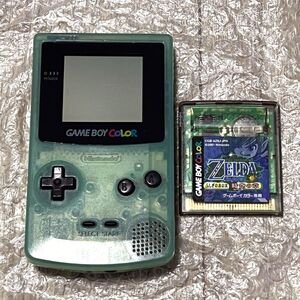 〈動作確認済〉GBC ゲームボーイカラー 本体 トイザらス 限定 アイスブルー CGB-001 ゼルダの伝説 ふしぎの木の実 時空の章 GAMEBOY COLOR