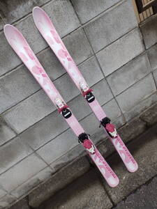 14 B&B スキー板 128cm TRASCAP GFRP ビン LOOK 23.5cm-28cm 中古！