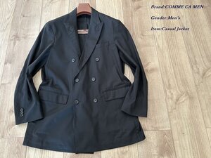 新品 COMME CA MEN コムサメン 春夏 ダブルブレスト セットアップ ジャケット 05ブラック Mサイズ 15JG07 定価53,900円