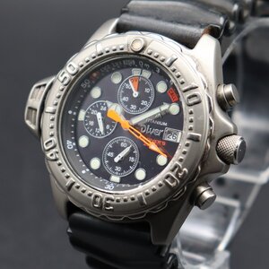 希少 200本限定 CITIZEN アナログデプスメーター 200mエアダイバーズ 20th記念 B740-27058 ソーラー チタン ジャンク 純正ベルト メンズ