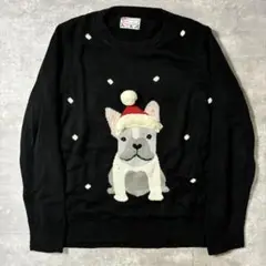 Vintage ドッグ デザイン ニット 古着 犬 クリスマス