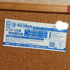 尾瀬戸倉 リフト半額割引券