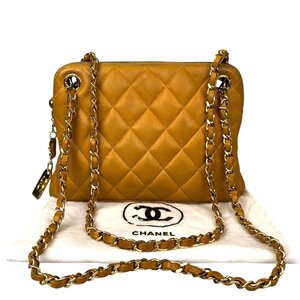 1円～ シャネル CHANEL バッグ ショルダーバッグ チェーンショルダー マトラッセ レザー ブラウン ゴールド金具 中古